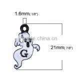Zinc Based Alloy Charms Halloween Ghost Black & White Message G " Painting thumbnail-2