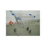 100L Shopping Carts Zinc Plated Blue Color Plastic thumbnail-1