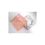 Pink Chocolate Square Cardboard Gift Packaging Boxes With Lids , Glossy Lamination