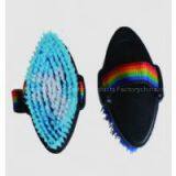 Horse Body Brush With Plastic Bristle for Grooming/rainbow Strap thumbnail-1