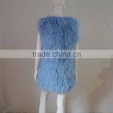 SJ036-02 Customized Size Real Genuine Sheep Fur Vest / Lamb Fur Over Coat For Winter thumbnail-2