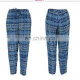 Latest Custom Design Women Floral Printed Casual Chinos Pants Twill Pants thumbnail-3