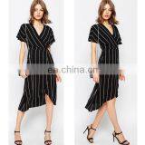 Classical Black Stripe Women Dresses Fromal Dress Latest Women Clothing