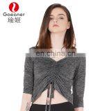 High Quality Cotton Spandex Women Fitness Running Wear Custom Sports Jogger t Shirt Wholesale Running Wear Yoga Wear thumbnail-2