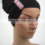 Black Islamic Turban Muslim Underscarfs With Side Pleats thumbnail-1