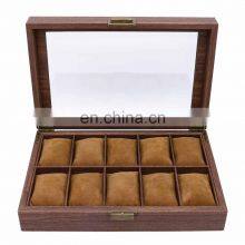 OEM High End Top Glasses 10 Digits Wooden Watch Display Box Storage Watch Organizer thumbnail-3
