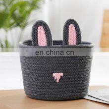 INS Style Nordic Environment-Friendly Cartoon Cotton Cord Rope Toy Snack Cloth Storage Woven Basket thumbnail-5