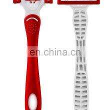 IGUETTA Triple Blades Red Women Razor Blade Hair Remover Plastic Rubber Handle Safe Steel Blades Aloe Lubricant Strip GF2-2001 thumbnail-2