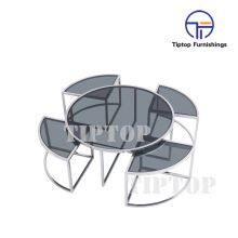 Modern Living Room Gold Stainless Steel Frame Small White Marble Desktop Sofa Center Table thumbnail-1