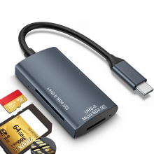 Aluminum Alloy Professional UHS-||SD 4.0+ UHS-|| Micro SD 4.0 Interface TYPE-C 3.1 Card Reader thumbnail-2