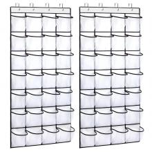 28 Pocket Over the Door Shoe Organzier Hanging Shoe Rack for Door Large Capacity Shoe Organizer Holder With 4 Metal Hooks thumbnail-5