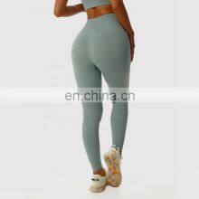 Custom High Waist Seamless Yoga Breathable Pants Ribbed Women Butt Scrunch Sports Pants thumbnail-3