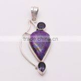 COPPER TURQUOISE PENDANT 925 Sterling Silver Pendant, SILVER JEWELRY EXPORTER,SILVER JEWELRY WHOLESALE,SILVER EXPORTER thumbnail-1