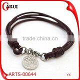 Wholesale Leather Engravable Bracelets With Pendant Mens Leather Bracelet thumbnail-2