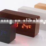 HOT !!!LED Clock Bell Wood Creative LED Clock Acoustic Wooden Clock thumbnail-2