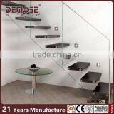 Prefab Modern Railing Tempered Glass Panel Floating Stairs