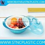 food grade plastic fruit colander set ,kitchen colander with tray