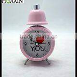 Mini Metal Wrought Single Bell Decorative Desk-top Time Clock for Children