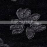 Lint Bottom pu Leather Laser Cutting Flower Embroidery Fancy Dress Fabric thumbnail-2