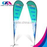 cheap good quality polyester feather fly teardrop banner flag with pole