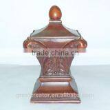 Decorative Cherry Wood Large Square Curtain Finials Window Curtain Accessories For 2.5" Wooden Poles thumbnail-1