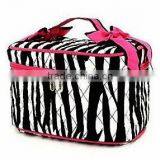 2015 Quilted Zebra Print Cosmetic Bag With Bows thumbnail-2