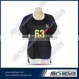Plain Black Mens Rugby Jersey thumbnail-1