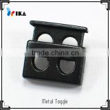 black two hole metal draw cord stopper