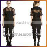 2014 hot sale women dress black embroidered dress