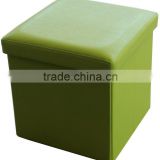 stronger!! Black Green Leather foldable storage stool