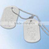 Fancy Engraved Silver Metal Dog Tag