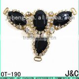 new arrival jet color fashion jeweled rhinestone lady shoe accessories