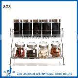 Dressing Black Glass Jar Set With Rack thumbnail-1