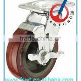 heavy duty rotating brown pvc caster with brake