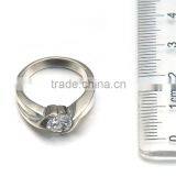 Wholesale High Quality Stainless Steel Women Silver Jewelry Shiny Diamond Ring Design thumbnail-3