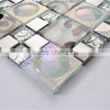 MB SMP23 Living Room Decor Stainless Steel Mix Glass Mosaic Tile Iridescent Mosaic Wall Tile thumbnail-5