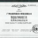 High Quaity China Supplier Certificate