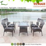 Outdoor 5 Pieces Wicker Rectangular Dining Chair Set Includes 4 Side Chairs