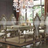 European Royal Palace Solid Wood Hand Carved Long Dining Table With Leather Dining Chair(MOQ=1 SET) thumbnail-1