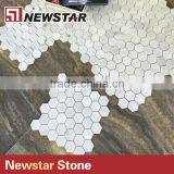 Newstar White Marble Hexagon Tile Designs Bianco Bathroom Floor Mosaic thumbnail-3