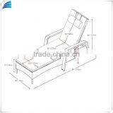 Outdoor Modern Resin Wicker Patio Reclining Sun Lounger thumbnail-4