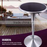 Modern Simple Lift Fashion Round High Bar Table Tempered Glass Coffee Table Home Leisure High Cocktail Table YYB090 thumbnail-1