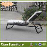 Flower Weaving Outdoor Furniture Plastic Rattan Beach Sun Lounger thumbnail-3