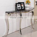 Modern Console Table Made of Stainless Steel and Marble thumbnail-2
