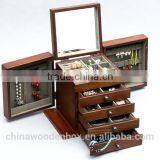 2016 Folding Wooden Jewelry Box With Mirror thumbnail-1