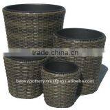 Wicker planter, Poly rattan planter