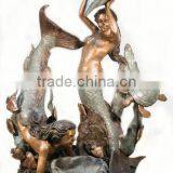 2015 Modern Garden Decoration Bronze Mermaid Water Fountains for Sale thumbnail-4