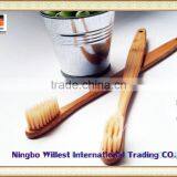 Thin Hole Bamboo Handle Toothbrush With Fine Brush thumbnail-2