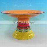 CERAMIC STRIPE CAKE STAND