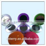 Fashion Round Plastic Pocket LED Mirror With 2 Lights thumbnail-1